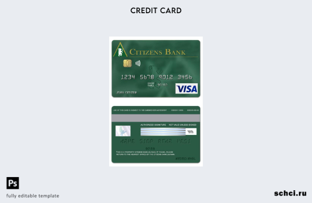 скачать цифровую версию шаблона визы Green Card Guyana Citizens Bank